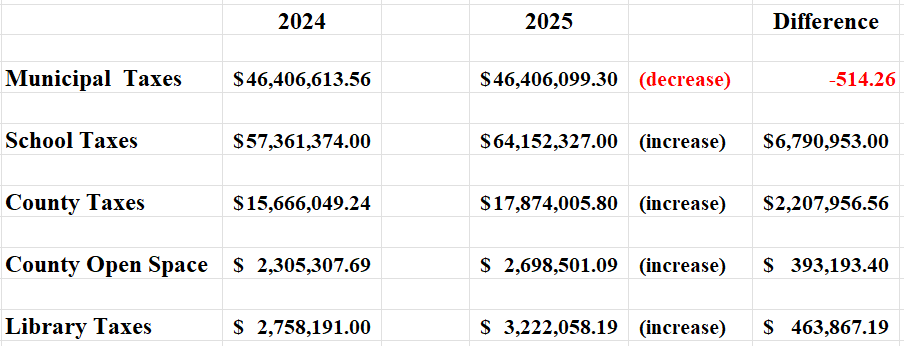 2025 - tax breakdown grid